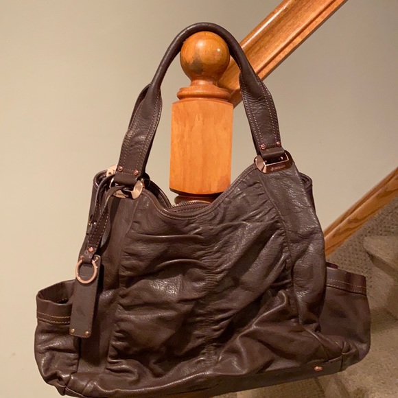 B. MAKOWSKY LEATHER BROWN BAG - Picture 1 of 9